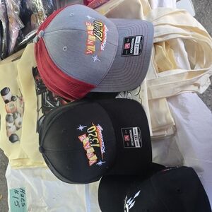 Vintage Racing Caps in Gray And Red Or  and Black On Black